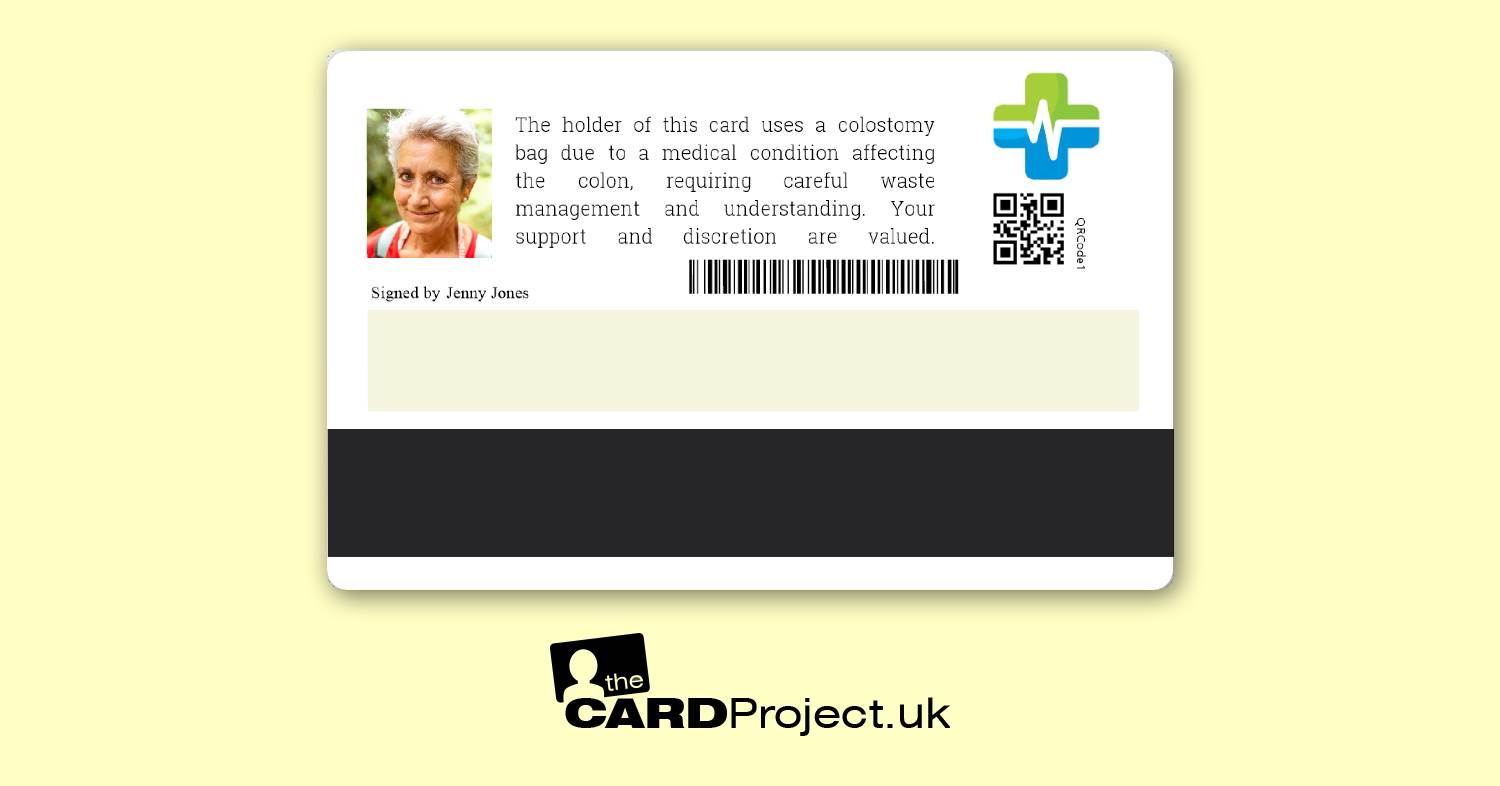 Colostomy Bag Premium Medical ID Card (REAR)